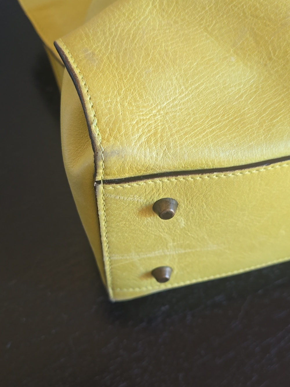 Paolo Masi Yellow Leather Tote Bag - Picture 6 of 17